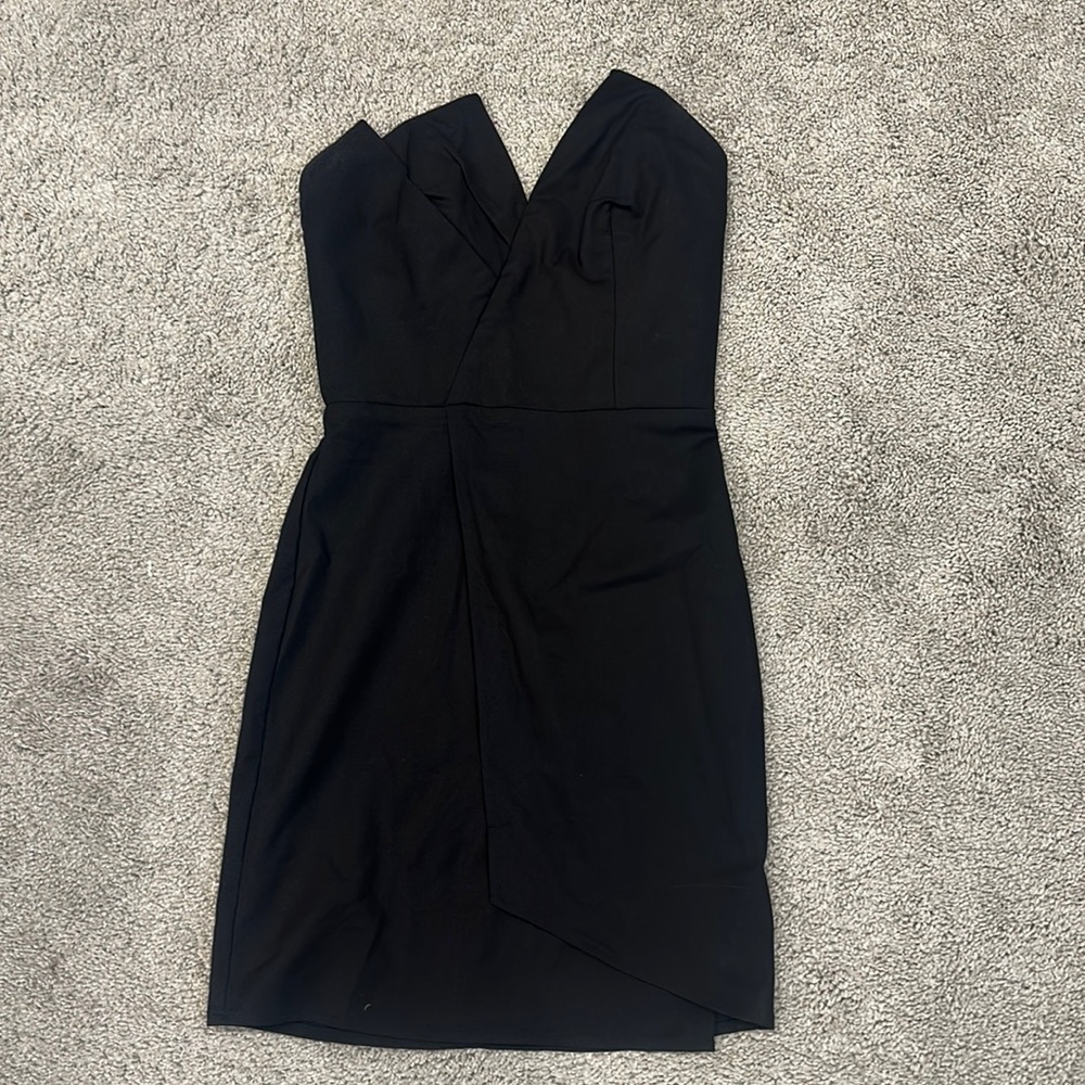 Black strapless dress